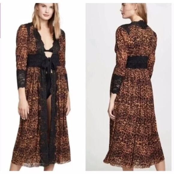 We are HAH Hot As Hell Dust Her Leopard Print Robe brown black - M - Picture 1 of 13